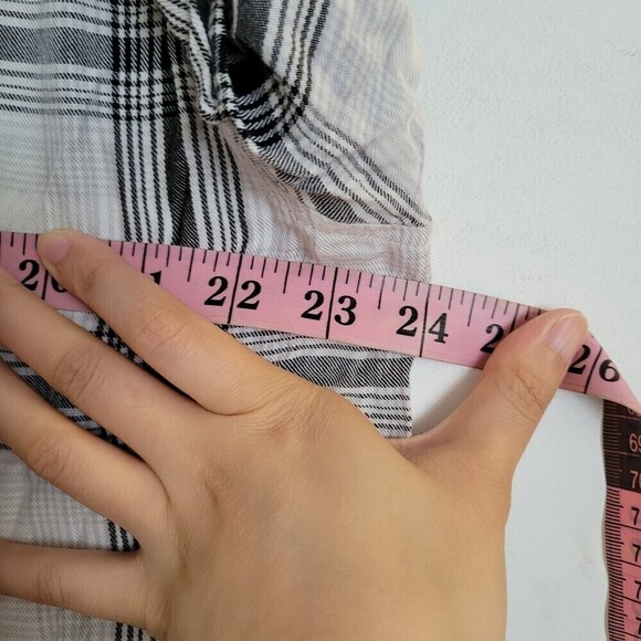 Torrid Relaxed Fit Brushed Rayon Button-Up Plaid Striped Long Sleeve Shirt Sz 00 - Picture 11 of 15